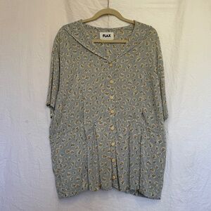FLAX by Jeanne Englehart with Floral Pattern, Large